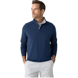 Peter Millar Men’s Stealth Performance Quarter Zip Pullover Navy Blue Size XL